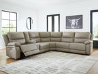 Canapé sectionnel inclinable 6 pièces Narwhal Place avec console de rangement