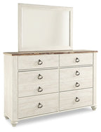 Lit traîneau Willowton Queen avec commode miroir