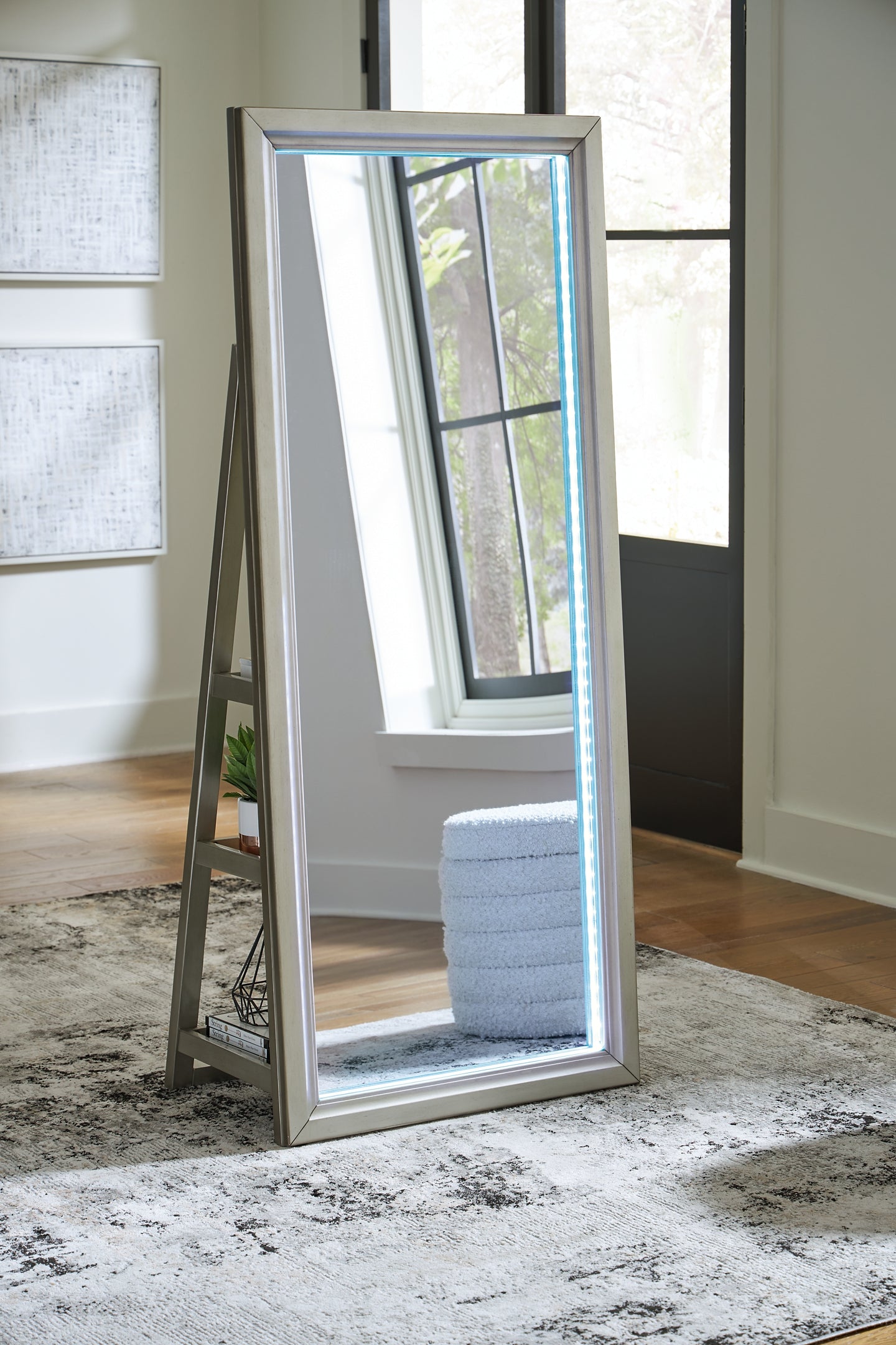 Miroir/rangement sur pied Evesen