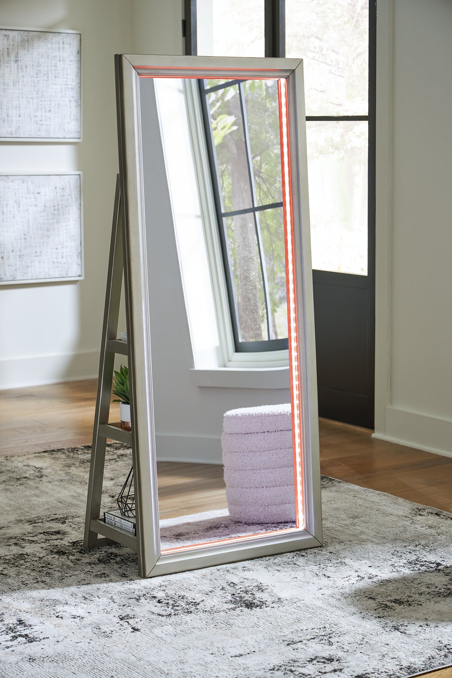Miroir/rangement sur pied Evesen