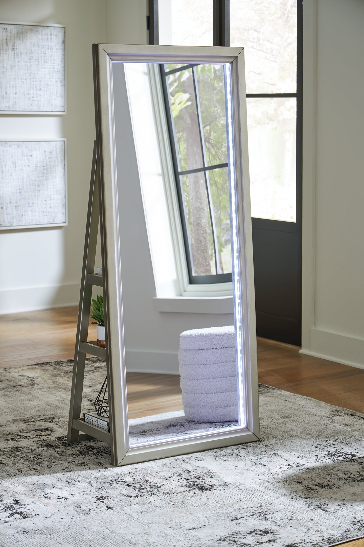 Miroir/rangement sur pied Evesen