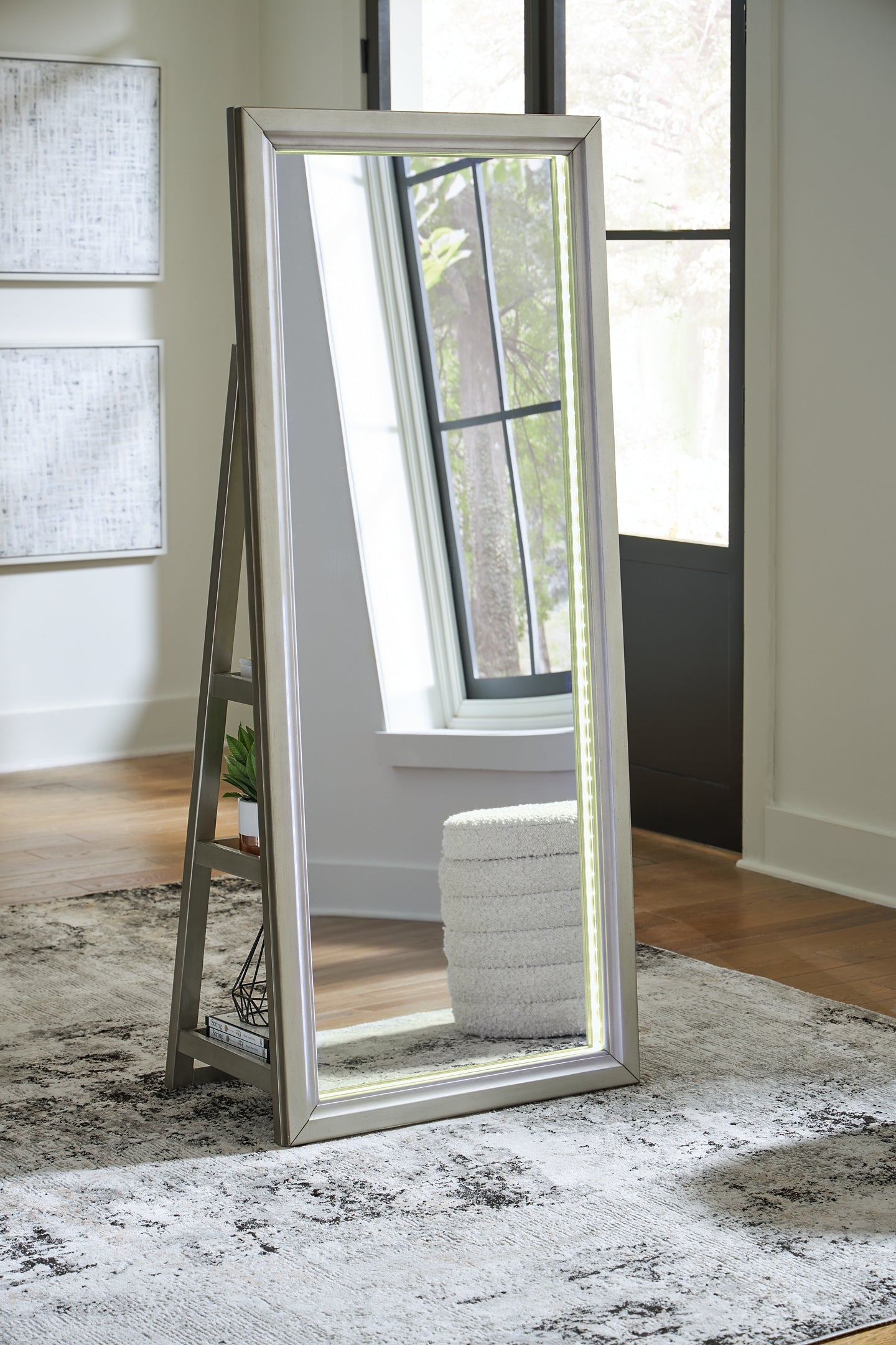 Miroir/rangement sur pied Evesen