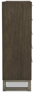 Lit queen-size Arkenton avec commode et coffre à miroir
