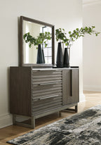 Lit queen-size Arkenton avec commode miroir