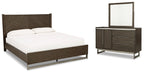 Lit queen-size Arkenton avec commode miroir