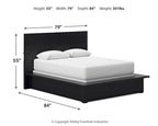 Lit queen-size à panneaux Londer avec commode à miroir