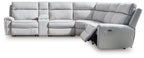 Canapé sectionnel inclinable 6 pièces Social Pointe avec console de rangement
