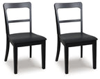 Chaise d'appoint UPH de salle à manger Greddinton (2/CN)