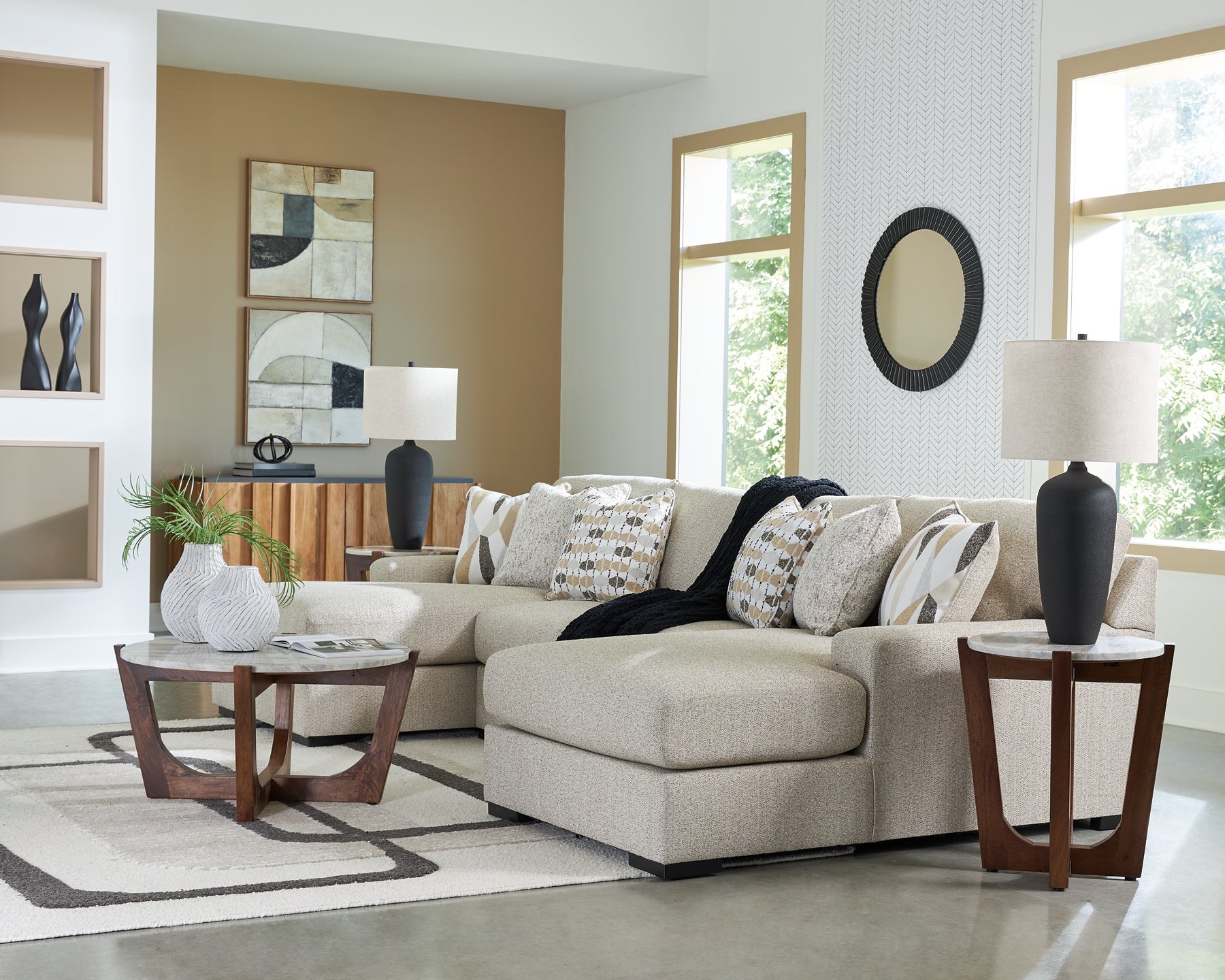 Canapé sectionnel double méridienne 3 pièces Laurelgrove