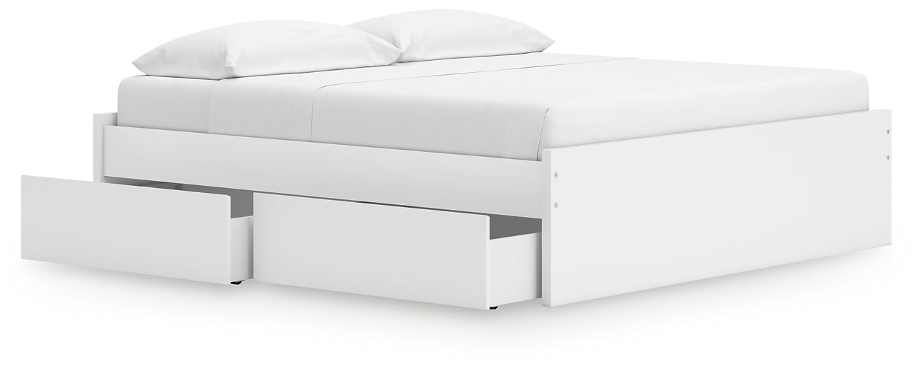 Lit plateforme Onita King avec 1 rangement latéral