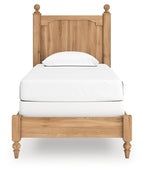 Lit double à panneaux Aleaport avec commode à miroir et table de chevet