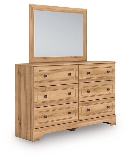 Lit Queen à panneaux Aleaport avec commode à miroir
