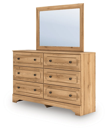 Lit Queen à panneaux Aleaport avec commode à miroir