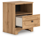 Lit à panneaux complet Aleaport avec commode à miroir et table de chevet