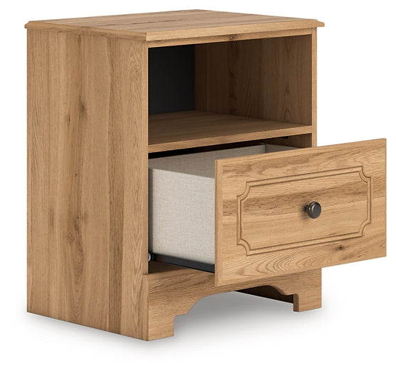 Lit à panneaux complet Aleaport avec commode à miroir et table de chevet