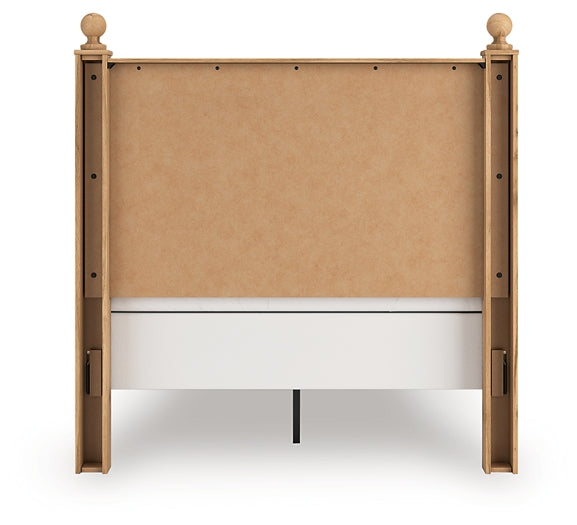 Lit à panneaux complet Aleaport avec commode à miroir et table de chevet