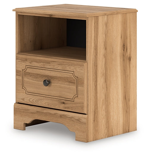 Lit à panneaux complet Aleaport avec commode à miroir et table de chevet